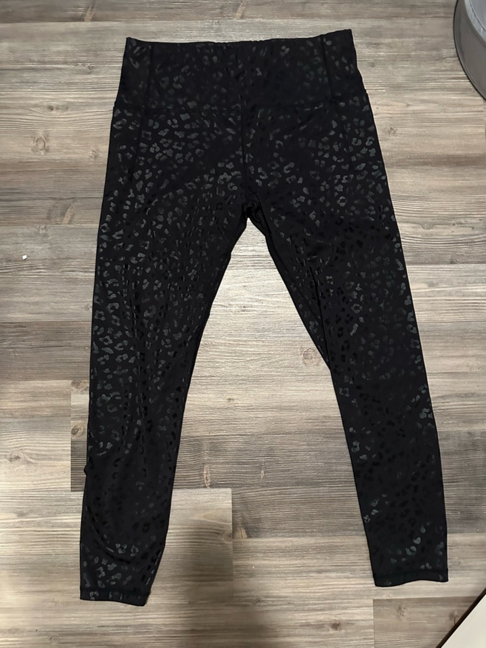 Black Subtle Leopard Print High-Waist Leggings